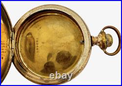 Antique 16 Size Wadsworth Pilot Hunter Pocket Watch Case Gold Filled Engraved
