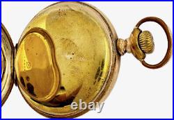 Antique 16 Size Wadsworth Pilot Hunter Pocket Watch Case Gold Filled Engraved