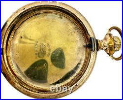 Antique 16 Size Wadsworth Pilot Hunter Pocket Watch Case Gold Filled Engraved
