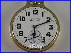 Antique 16s Hamilton 992B Rail Road pocket watch. Made 1941, Wadsworth case
