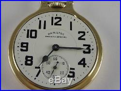 Antique 16s Hamilton 992B Rail Road pocket watch. Made 1951, Wadsworth case