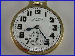 Antique 16s Hamilton 992B Rail Road pocket watch. Wadsworth case. Made 1940