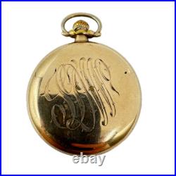 Antique 16s Wadsworth Railroad Open Face Pocket Watch Case 10k Gold Filled USA