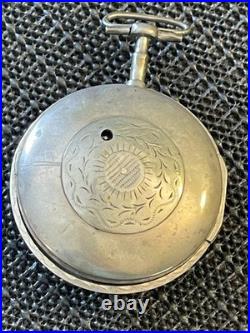 Antique 1700'S Tortoise Shell 70mm Pair Case Verge Fussee European Pocket Watch