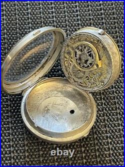 Antique 1700'S Tortoise Shell 70mm Pair Case Verge Fussee European Pocket Watch