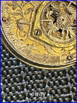 Antique 1700'S Tortoise Shell 70mm Pair Case Verge Fussee European Pocket Watch