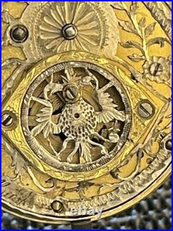 Antique 1700'S Tortoise Shell 70mm Pair Case Verge Fussee European Pocket Watch