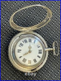 Antique 1700'S Tortoise Shell 70mm Pair Case Verge Fussee European Pocket Watch
