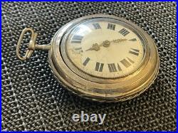 Antique 1700'S Tortoise Shell 70mm Pair Case Verge Fussee European Pocket Watch