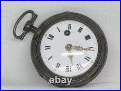 Antique 1700's Tortoise Shell 53mm Pair Case Verge Fusee French Pocket Watch