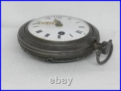 Antique 1700's Tortoise Shell 53mm Pair Case Verge Fusee French Pocket Watch