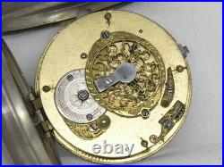Antique 1700's Tortoise Shell 53mm Pair Case Verge Fusee French Pocket Watch