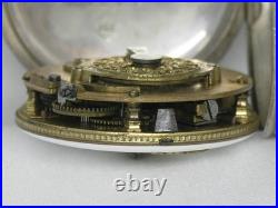 Antique 1700's Tortoise Shell 53mm Pair Case Verge Fusee French Pocket Watch