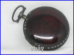 Antique 1700's Tortoise Shell 54mm Pair Case Verge Fusee European Pocket Watch