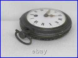 Antique 1700's Tortoise Shell 54mm Pair Case Verge Fusee European Pocket Watch