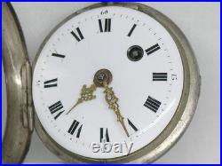 Antique 1700's Tortoise Shell 54mm Pair Case Verge Fusee European Pocket Watch