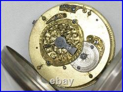 Antique 1700's Tortoise Shell 54mm Pair Case Verge Fusee European Pocket Watch