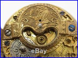 Antique 1710 Delaporte Delft 618 Pendant Repousse Silver Pair Case Pocket Watch