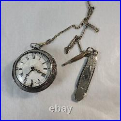 Antique 1760's Butt London Sterling Double Case Pocket Watch For Repair