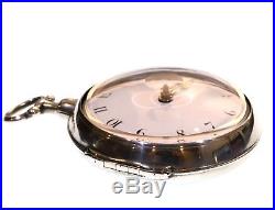 Antique 1805 Pair Cased Silver Fusee Verge Pocket Watch. Serviced