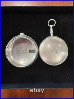 Antique 1827 London Sterling Silver Pair Pocket Watch Case William Lewis WL