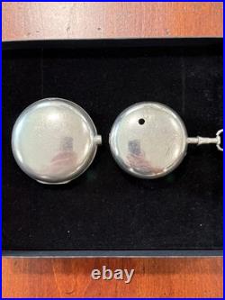 Antique 1827 London Sterling Silver Pair Pocket Watch Case William Lewis WL