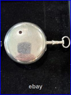 Antique 1827 London Sterling Silver Pair Pocket Watch Case William Lewis WL