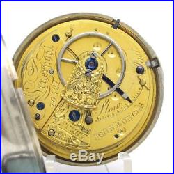 Antique 1829 John Moncas Liverpool Sterling Silver Pair Case Fusee Pocket Watch