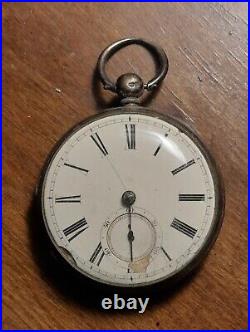Antique 1857 London Assay Sterling Pocket Key Winding Watch Case by James Oliver