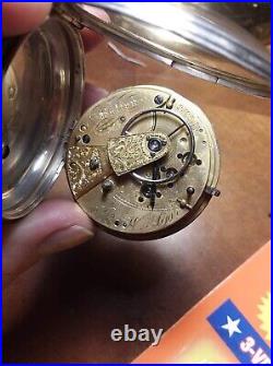 Antique 1857 London Assay Sterling Pocket Key Winding Watch Case by James Oliver
