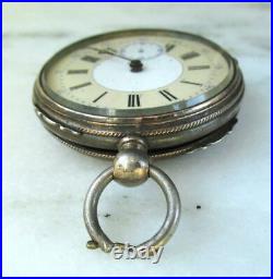 Antique 1860's Swiss Victorian Silver Cased Key Wind Pocket Watch C3986