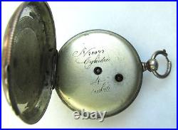 Antique 1860's Swiss Victorian Silver Cased Key Wind Pocket Watch C3986