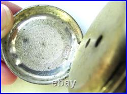 Antique 1860's Swiss Victorian Silver Cased Key Wind Pocket Watch C3986