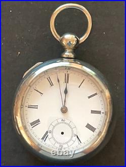 Antique 1870 Waltham PS Bartlett 1857 Pocket Watch Ticks Silver Case 18s 11j KW