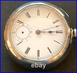 Antique 1870 Waltham PS Bartlett 1857 Pocket Watch Ticks Silver Case 18s 11j KW