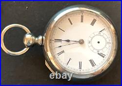 Antique 1870 Waltham PS Bartlett 1857 Pocket Watch Ticks Silver Case 18s 11j KW
