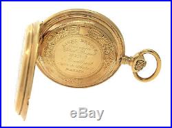 Antique 1870s E. Couillaut Madrid 18K Yellow Gold Full Hunter Case Pocket Watch