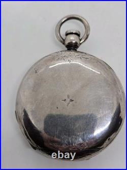 Antique 1876 ELGIN'Leader' Gents Coin Silver Full Hunter Key Wind Pocket Watch