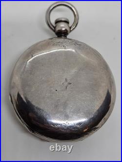 Antique 1876 ELGIN'Leader' Gents Coin Silver Full Hunter Key Wind Pocket Watch