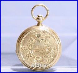 Antique 1876 Elgin 10s Grade 53 Pocket Watch, Solid 18K Gold Full Hunter Case