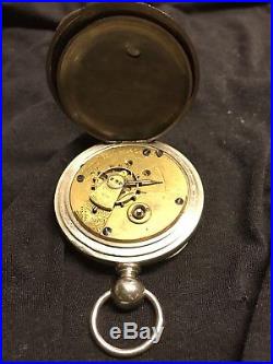 Antique 1878 Elgin SZ 18- 11J KWithKS Triple Hinge Case Pocket Watch-RUNS-Serviced