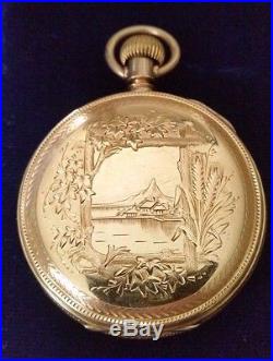 Antique 1884 American Waltham 14s Pocket Watch 12k 14k SOLID GOLD Hunter Case