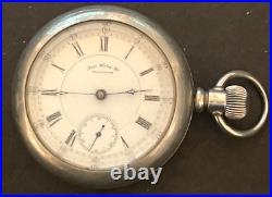 Antique 1884 Waltham Appleton Tracy 1877 Pocket Watch Runs Silverode Case 18s 7j