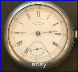 Antique 1884 Waltham Appleton Tracy 1877 Pocket Watch Runs Silverode Case 18s 7j