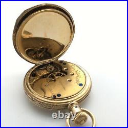 Antique 1886 Elgin Pocket Watch 11J Grade 94 6s 14k Solid Gold Hunter Case