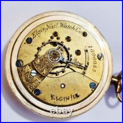 Antique 1886 Elgin Pocket Watch In Gold Filled Case