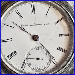 Antique 1887 Elgin 18s 15j H H Taylor Silverode Case Railroad Pocket Watch
