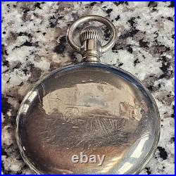 Antique 1887 Elgin 18s 15j H H Taylor Silverode Case Railroad Pocket Watch