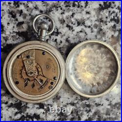 Antique 1887 Elgin 18s 15j H H Taylor Silverode Case Railroad Pocket Watch