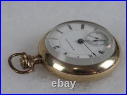 Antique 1888 Hampden 15J Pocket Watch in Rival Warranted Case
